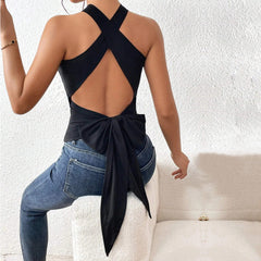 X Marks The Spot – Strick-Tanktop mit Bindeband
