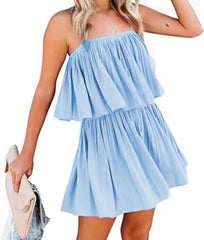 Schlichter Jumpsuit im Wickelstil mit Rüschen und Cut-outs