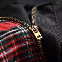 Rot karierte Patch-Jeans für Herren
