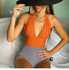 Badeanzug mit hoher Taille, S–2XL