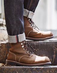 American 8111 Leder Paratrooper Motorrad Martin Herrenstiefel