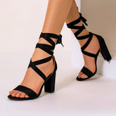 Makin Moves Tie Up Block Heels Newgew