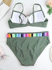 Rainbow Trimmed Bikini Swimsuit