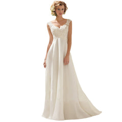 Romantisches, charmantes V-Ausschnitt-Spitzennetz-Hochzeits-/Abendkleid