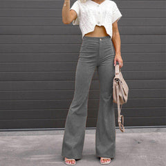 Zenana Clementine – Bootcut-Jeans in voller Größe mit hohem Bund in dunklem Olivgrün