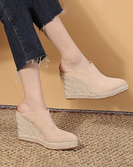 Bequeme Espadrille-Sandalen mit geschlossener Zehenpartie und freiem Fersenriemen