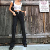 Schlaghose mit Schnallengürtel