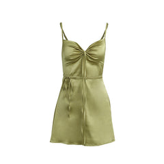 Ärmelloses Satin-Slip-Sommerkleid