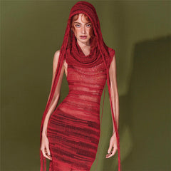 Arachne Strickweste mit Kapuze