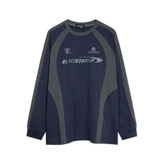 Sweatshirt mit Buchstabenmuster und Kontrastfarbe