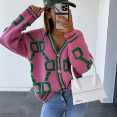 Tennessee Plaid Crop Cardigan mit Knopfleiste - Grün