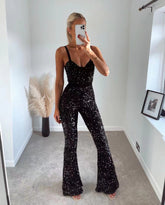 Event Ready Sequin Halter Jumpsuit Ins Street