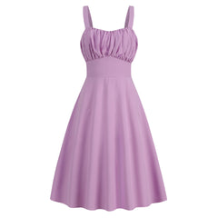 Camisole-Kleid mit Knotenträgern und gerüschter Brust