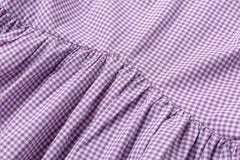 Jenissa Baumwoll-Gingham-Top mit Puffärmeln und Schößchen – Kaugummirosa – ENDGÜLTIGER VERKAUF