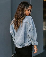 Reagan Pocketed Two-Tone Denim Jacket Ins Street