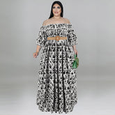 Lässiges, schulterfreies Kleid mit Print