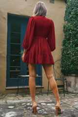 Zyna Satin-Kleid mit Raffung - Ziegelrot