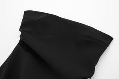Schulterfreies Maxikleid in Schwarz