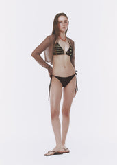 Zweiteiliger Riemchenbikini mit Independence Day-Print