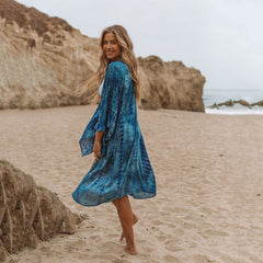 Surfer Girl gestreifter Baumwoll-Kimono