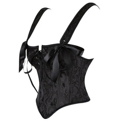 Einfarbiges, ärmelloses Tanktop mit Ösen und Schnürung aus Spitze