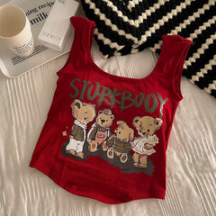 Y2K Süßes Bären Tank Top