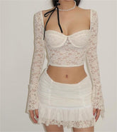 Regency Lace Coord Set mit Handschuhen