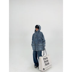 Jeansjacke für Damen mit großen Taschen