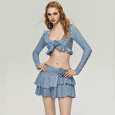 2-teiliges Rashguard-Badeanzugset für Mädchen – Langarm-Bikiniset mit hoher Taille und Tanga, sexy Strand-BH, bauchfreies Top, kurze Hose, Jumpsuits, 2-teilige Outfits