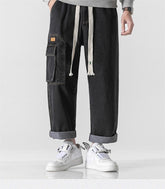 Baggy-Cargohose aus Stonewashed-Denim