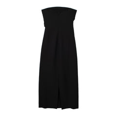 Schulterfreies Maxikleid in Schwarz