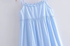 Tru Tiered Rüschen-Maxikleid - Puderblau