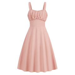 Camisole-Kleid mit Knotenträgern und gerüschter Brust