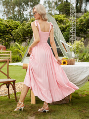 Tru Tiered Rüschen-Maxikleid - Helles Pfirsich