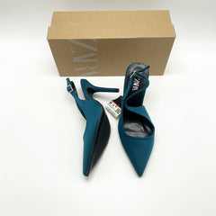 Faiga Slingback Heels mit Perlen Blau