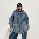 Jeansjacke für Damen mit großen Taschen