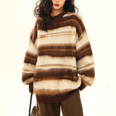 Contrast Color Striped Thin Sweater