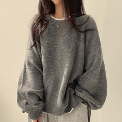 Übergroßer Pullover mit geteiltem Saum