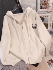 Verdickter Kapuzenpullover mit Reißverschluss für Damen