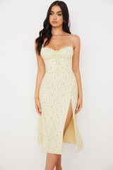 Bustier-Midikleid mit Blumenmuster
