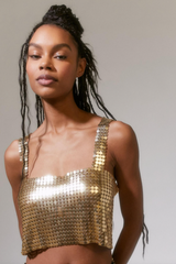 Kurzes Oberteil „Harlow“ aus Metall