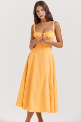 Carmen Tangerine Bustier-Sommerkleid