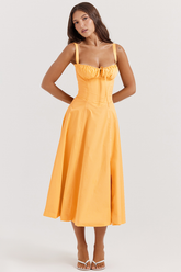 Carmen Tangerine Bustier-Sommerkleid