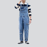 Ripped urban men denim jumpsuit