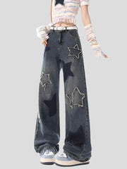 Five-Point Star Wide Leg Jeans für Damen