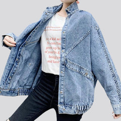 Patchwork-Y2k-Jeansjacke für Damen