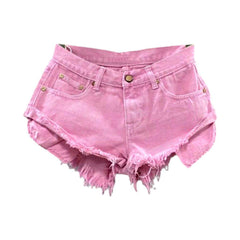 Distressed-Jeansshorts in Neonfarbe