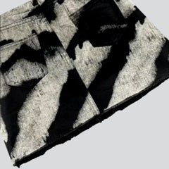 Jeansrock mit Batik-Vintage-Print