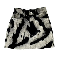 Jeansrock mit Batik-Vintage-Print