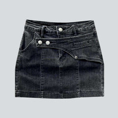 Vintage-Jeansrock mit Lagenverschluss